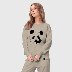 Костюм хлопковый женский Прикольный панда - клякса, цвет: миндальный — фото 2