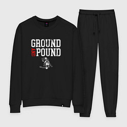 Костюм хлопковый женский Ground And Pound Добивание ММА, цвет: черный