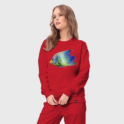Женский костюм Тропическая разноцветная рыба / Красный – фото 3
