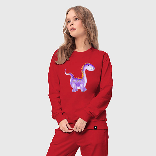 Женский костюм Фиолетовый динозаврик / Красный – фото 3