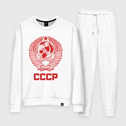 Костюм хлопковый женский Герб СССР: Советский союз, цвет: белый