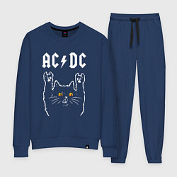 Костюм хлопковый женский AC DC rock cat, цвет: тёмно-синий