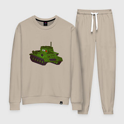 Костюм хлопковый женский Самый обычный танк, цвет: миндальный