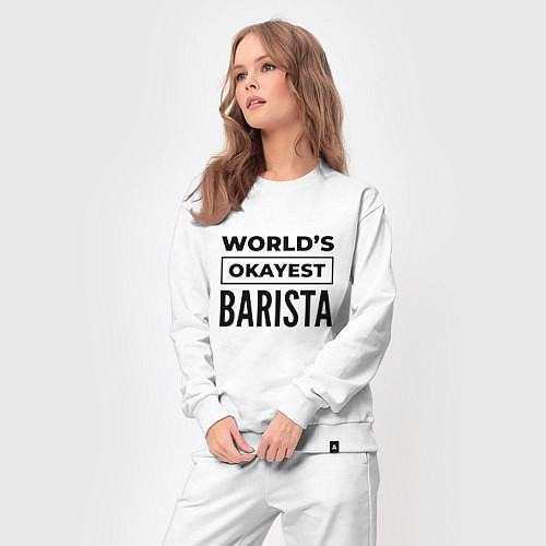 Женский костюм The worlds okayest barista / Белый – фото 3