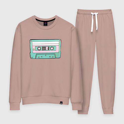 Женский костюм Музыкальная кассета - олды поймут / Пыльно-розовый – фото 1