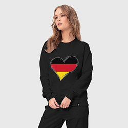 Костюм хлопковый женский Сердце - Германия, цвет: черный — фото 2