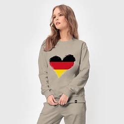 Костюм хлопковый женский Сердце - Германия, цвет: миндальный — фото 2