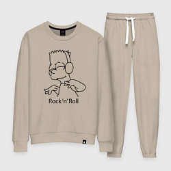 Костюм хлопковый женский Bart Simpson - Rock n Roll, цвет: миндальный