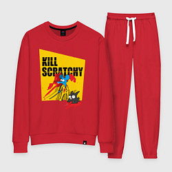 Костюм хлопковый женский Убить Царапку - шутка!, цвет: красный