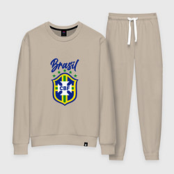 Костюм хлопковый женский Brasil Football, цвет: миндальный