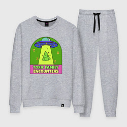 Костюм хлопковый женский Контакт с токсичной семьей, цвет: меланж