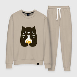 Костюм хлопковый женский Котик - Химик, цвет: миндальный