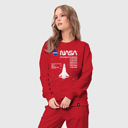 Костюм хлопковый женский Nasa ракета, цвет: красный — фото 2