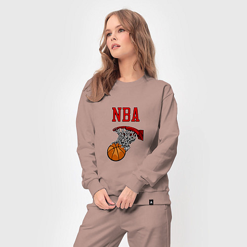 Женский костюм Basketball - NBA logo / Пыльно-розовый – фото 3