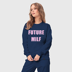 Костюм хлопковый женский Future milf, цвет: тёмно-синий — фото 2