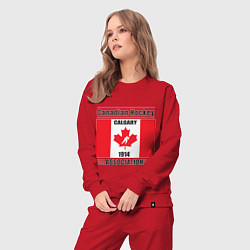 Костюм хлопковый женский Федерация хоккея Канады, цвет: красный — фото 2