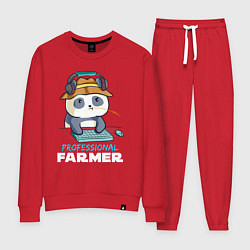 Костюм хлопковый женский Professional Farmer - панда геймер, цвет: красный