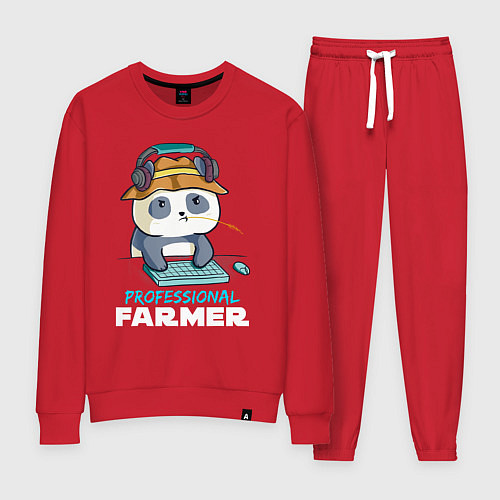 Женский костюм Professional Farmer - панда геймер / Красный – фото 1