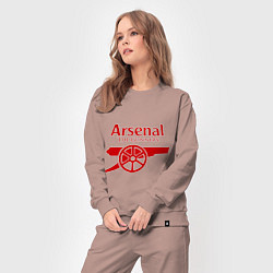 Костюм хлопковый женский Arsenal: The gunners, цвет: пыльно-розовый — фото 2