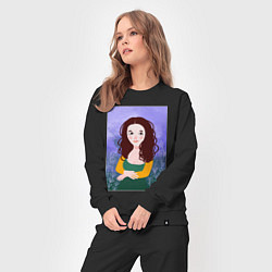 Костюм хлопковый женский Мона Лиза, современное прочтение, цвет: черный — фото 2