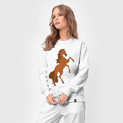 Костюм хлопковый женский Лошадка на задних ногах, цвет: белый — фото 2