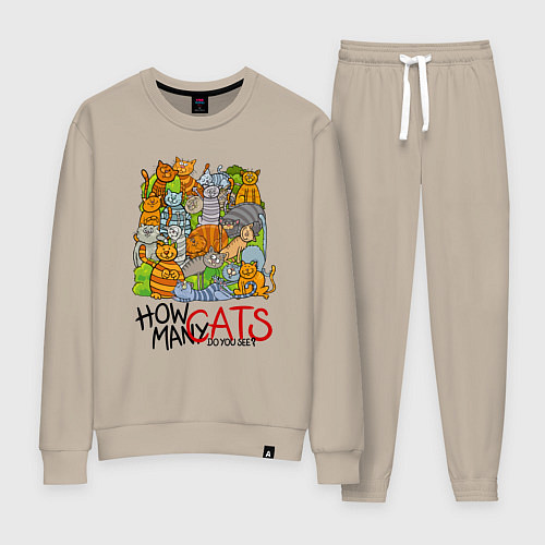 Женский костюм Сколько котов вы видите? / Миндальный – фото 1