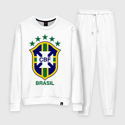 Костюм хлопковый женский Brasil CBF, цвет: белый