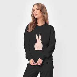 Костюм хлопковый женский Розовый кролик, цвет: черный — фото 2