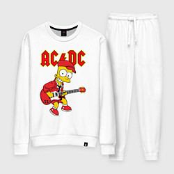 Костюм хлопковый женский AC DC Барт Симпсон, цвет: белый