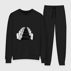 Костюм хлопковый женский Человек бензопила - Космонавты, цвет: черный