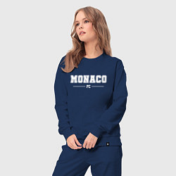 Костюм хлопковый женский Monaco football club классика, цвет: тёмно-синий — фото 2