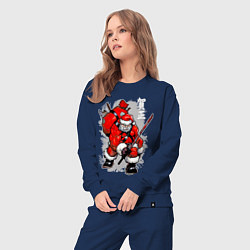 Костюм хлопковый женский Санта Клаус самурай, цвет: тёмно-синий — фото 2