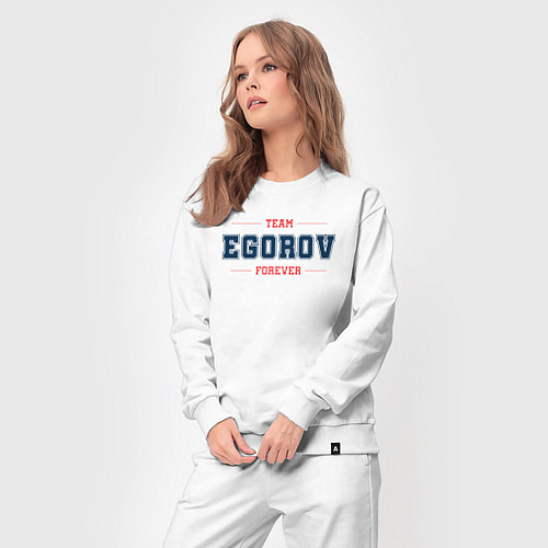 Женский костюм Team Egorov forever фамилия на латинице / Белый – фото 3