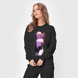 Костюм хлопковый женский Милашка Пауэр - Человек бензопила, цвет: черный — фото 2