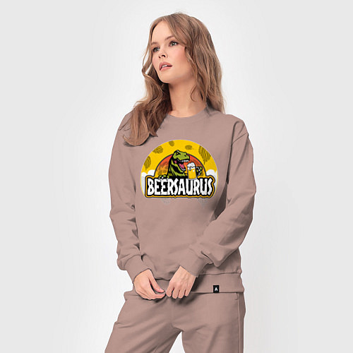 Женский костюм Динозавр с пивом-Beersaurus / Пыльно-розовый – фото 3