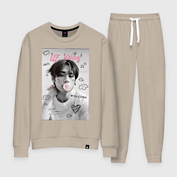 Костюм хлопковый женский Lee Know Stray Kids, цвет: миндальный