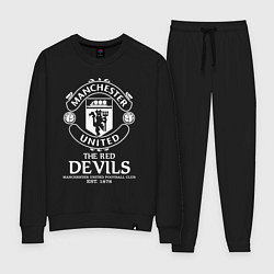 Костюм хлопковый женский Манчестер Юнайтед дьяволы, цвет: черный