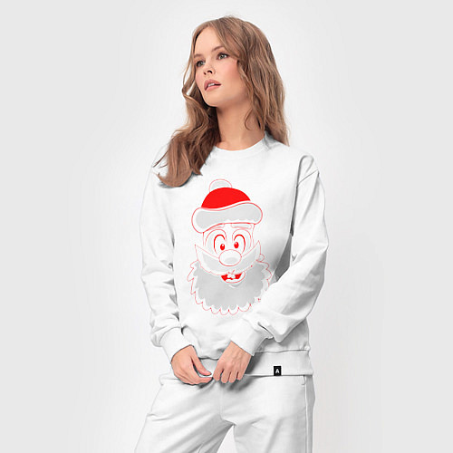 Женский костюм Лицо Деда Мороза / Белый – фото 3