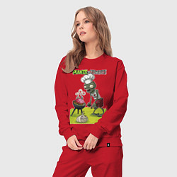 Костюм хлопковый женский Зомби барбекю, цвет: красный — фото 2