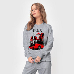 Костюм хлопковый женский Машина в городе, цвет: меланж — фото 2