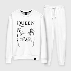 Костюм хлопковый женский Queen - rock cat, цвет: белый