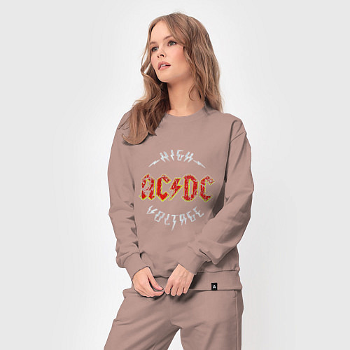 Женский костюм AC-DC Высокое напряжение / Пыльно-розовый – фото 3
