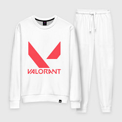 Костюм хлопковый женский Valorant - logo, цвет: белый