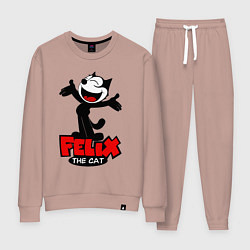 Костюм хлопковый женский Happy Cat Felix, цвет: пыльно-розовый