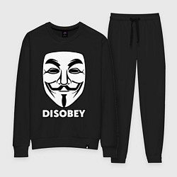 Костюм хлопковый женский Guy Fawkes - disobey, цвет: черный