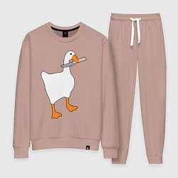 Костюм хлопковый женский Опасный гусь, цвет: пыльно-розовый