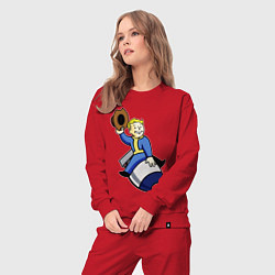 Костюм хлопковый женский Vault boy - bomb rider, цвет: красный — фото 2