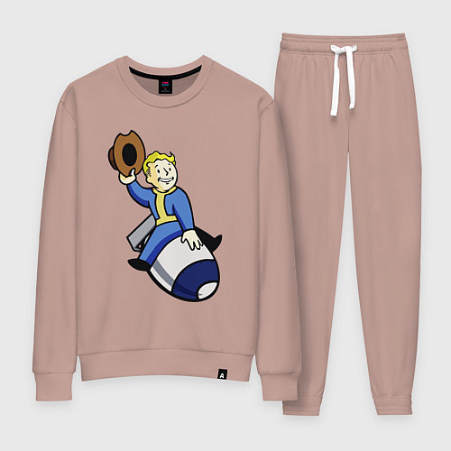 Женский костюм Vault boy - bomb rider / Пыльно-розовый – фото 1