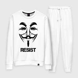 Костюм хлопковый женский Guy Fawkes - resist, цвет: белый