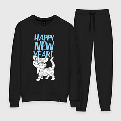 Костюм хлопковый женский Happy new year - kitten, цвет: черный